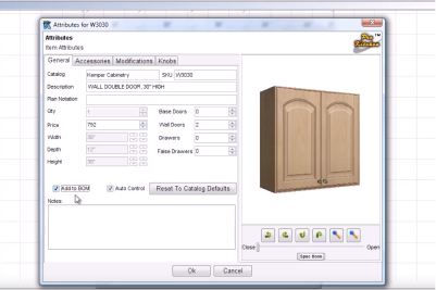 Cabinet Attributes | ProKitchen Software