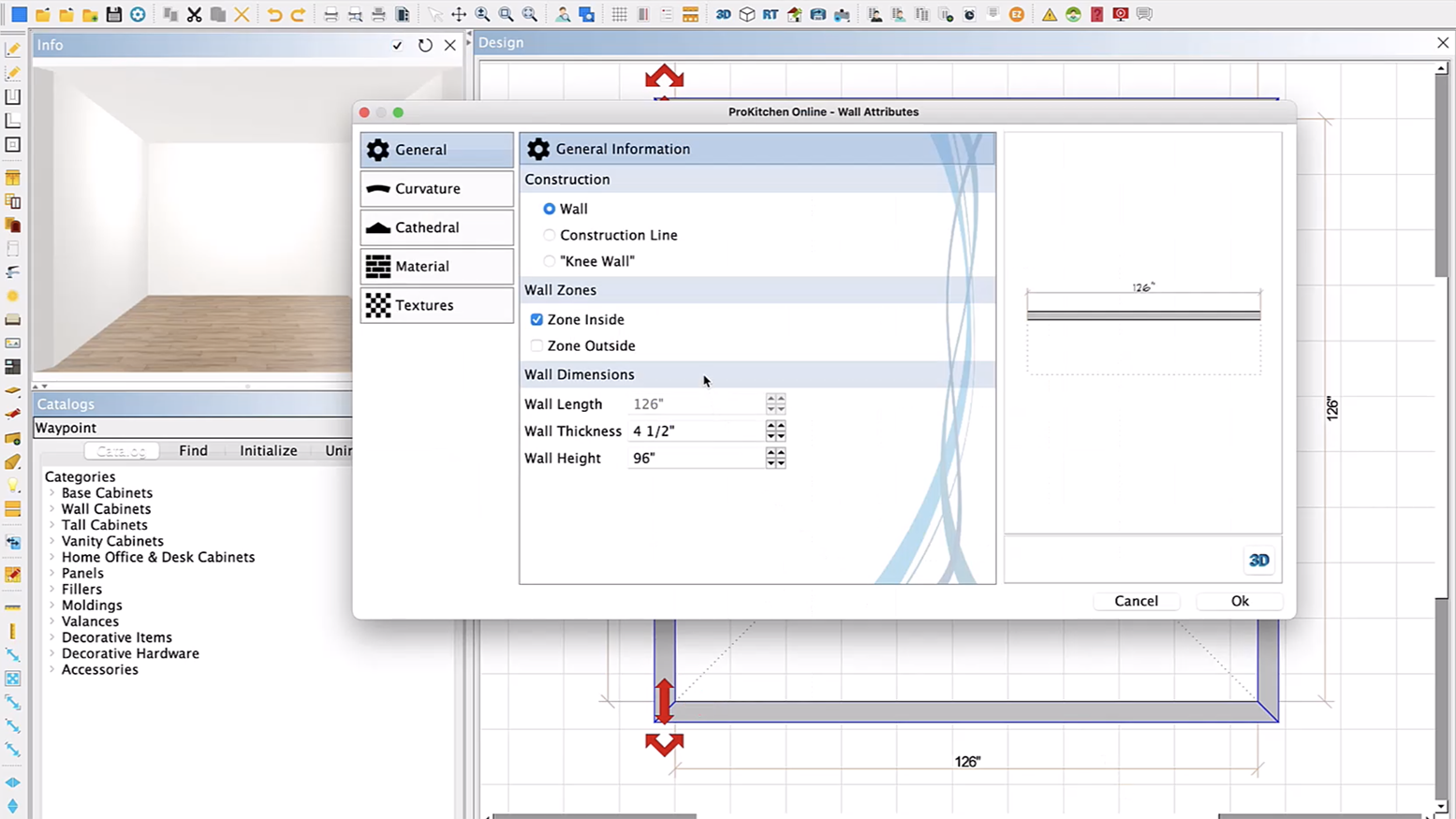 Wall Attributes for Mac | ProKitchen Software